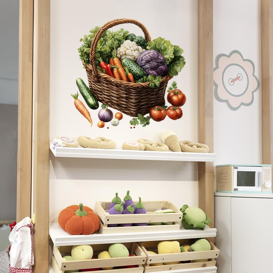 Cute Fruit And Veggie Fridge Decals Waterproof Cartoon Kitchen Stickers Removable Refrigerator Art For Family Home Decor
