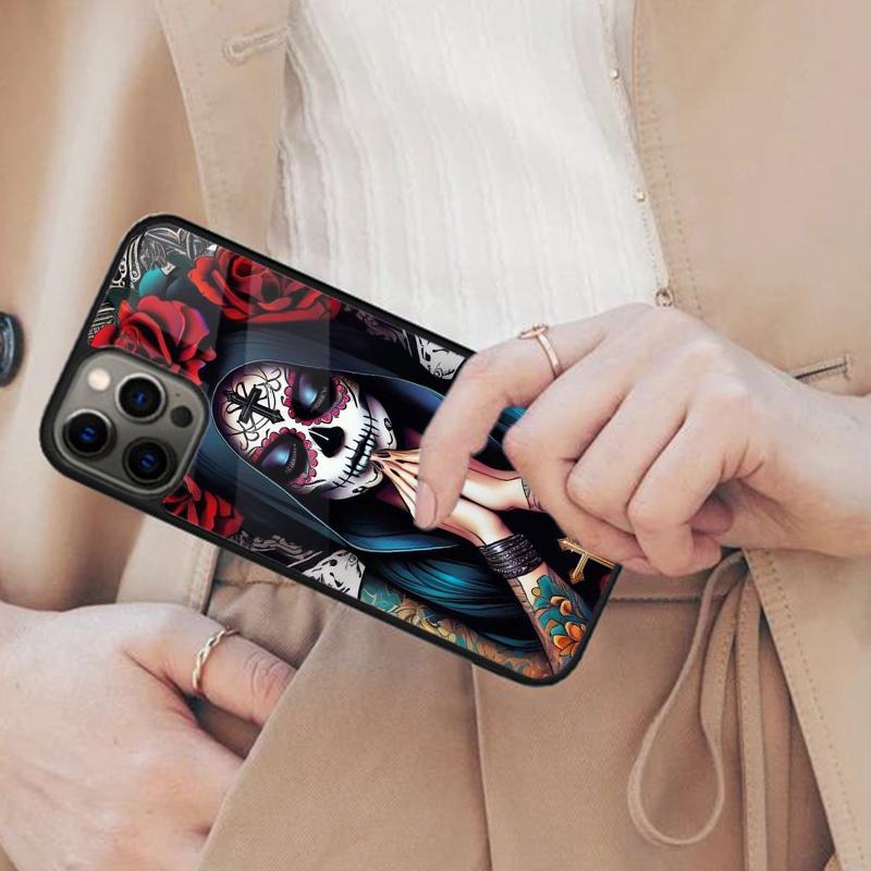 Colourful Mask Mexican Girl La Catrina Magnetic Phone Case For iPhone 17 Air 16 14 13 12 Pro Max 15 Plus Wireless MagSafe Cover
