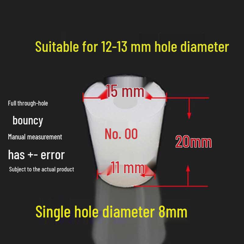 Silicone Rubber Seal Plug for Test Tubes & Drains with Hole