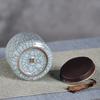 Creative Cracked Ceramic Tea Caddy with Lid Porcelain Sealed Candy Caddy Portable Tea Box Desktop Decoration Home Decoration New