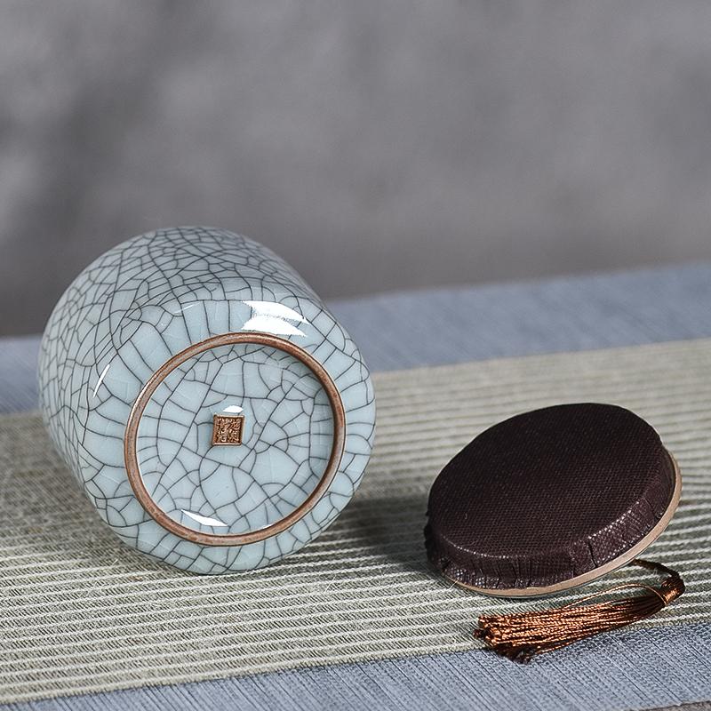 Creative Cracked Ceramic Tea Caddy with Lid Porcelain Sealed Candy Caddy Portable Tea Box Desktop Decoration Home Decoration New
