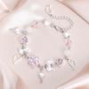 Handmade Angel Wing Bracelet Cute Bowknot Beaded Wristband Adjustable Chain Aesthetic Jewelry Gift for Women and Girls