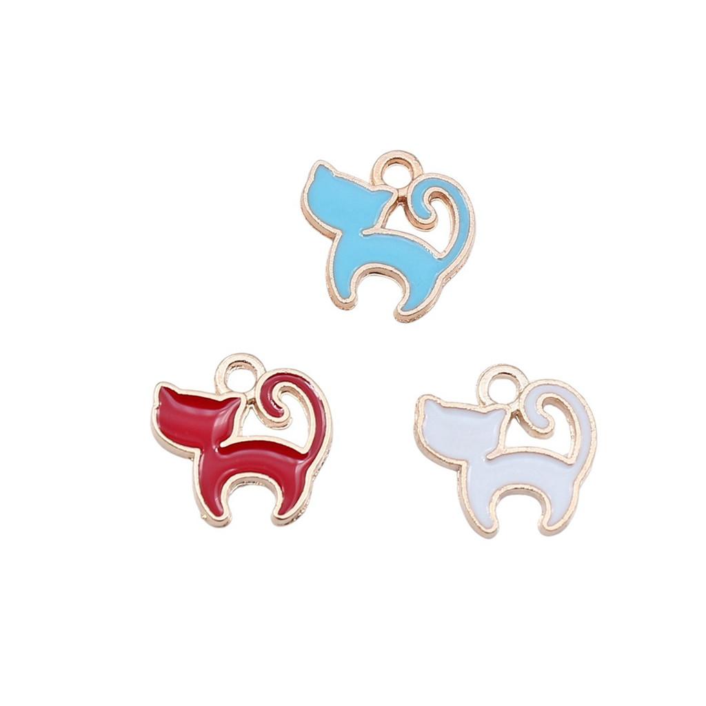 Enamel Charms Cats Pendants For Cute Pet Lover Jewelry Making Accessories