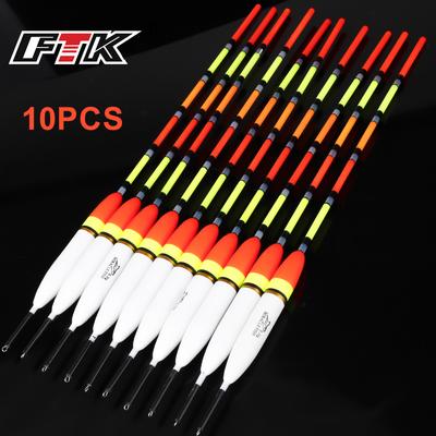 FTK Fishing Float 10PCS Mixed Size Barguzinsky Bobbers with Copper Ring Stopper Vertical Float Carp Fishing Float Suitable for Stream Fishing Boats