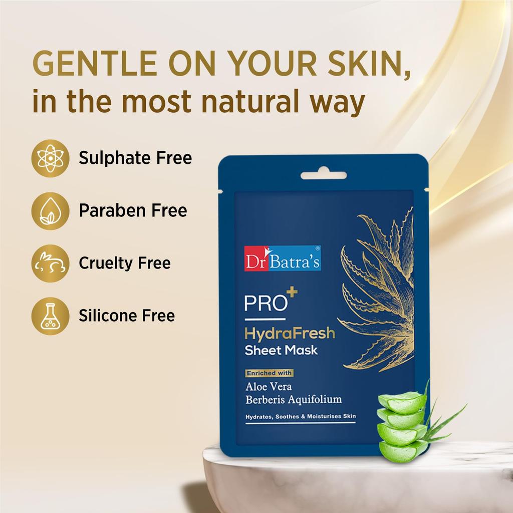 Dr Batra's PRO+ Hydrafresh Sheet Mask 25g Pack of 1 for Hydrated and Nourished Skin