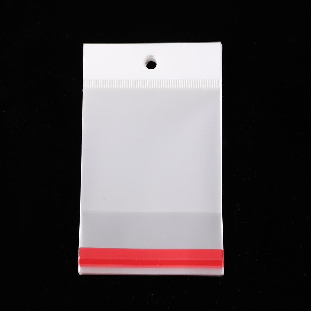 Transparent Self Sealing OPP Plastic Bag Retail Display Storage Packaging Bag with Hanging Holes for Jewelry Multi Specification Self-adhesive Pouch