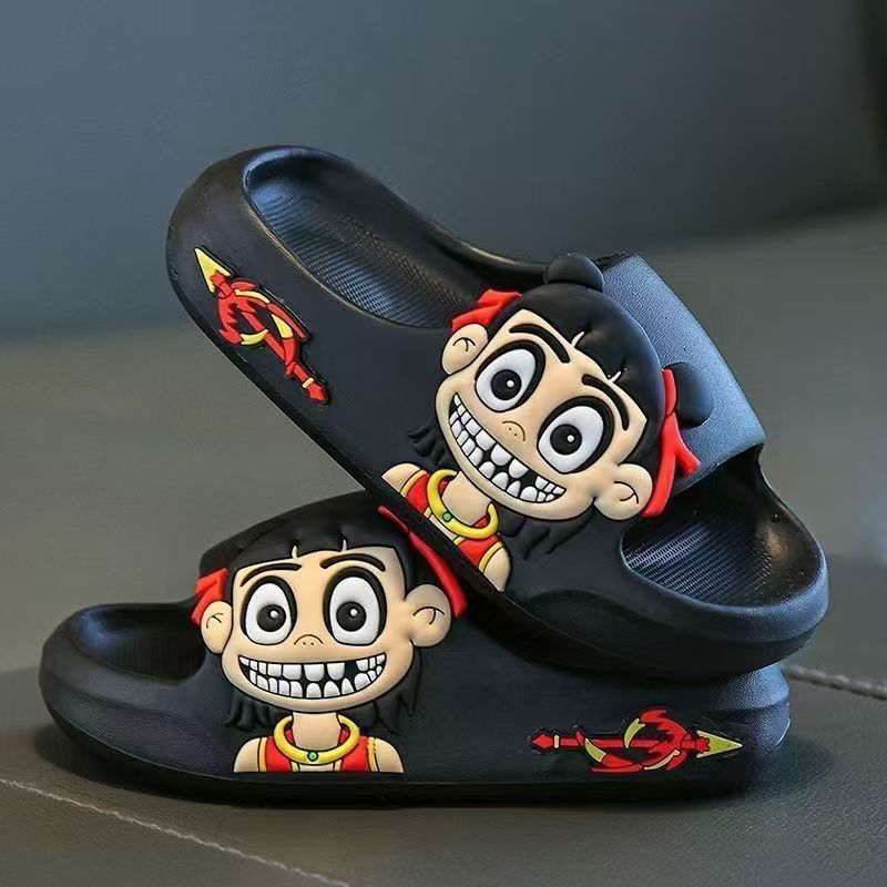 Nezha Children's Slippers Boys and Girls Summer Cartoon Bath Home Bathroom Non-slip Outdoor Baby Cool Slippers