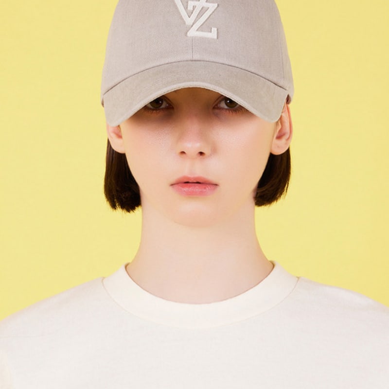 

VARZAR Monogram Applique Overfit Washed Ball Cap Beige FREE