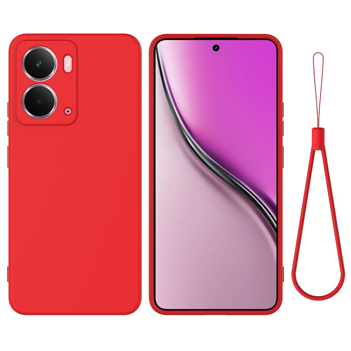 

For Realme P3 5G Liquid Silicone Case Phone Back Cover with Hand Strap B