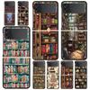 Telefoonhoesje voor Samsung Galaxy Z Flip 3 4 5 6 Vouwbaar Zwarte Shell Lezen Boeken illustratie Voor Samsung Z Flip4 Flip5 PC Harde Cover