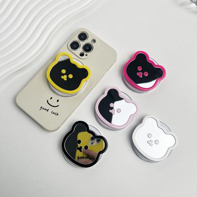 Niedlicher Bär Spiegel Magnetischer Sockelgriff Handyhalter Für Magsafe IPhone Mac Samsung Sicherer Ring Finger Erweiterbarer Ständer