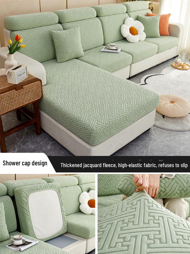 Thickened Non-Slip Polar Fleece Sofa Cover: Elastic, Full Coverage, Dustproof, High-Grade Design