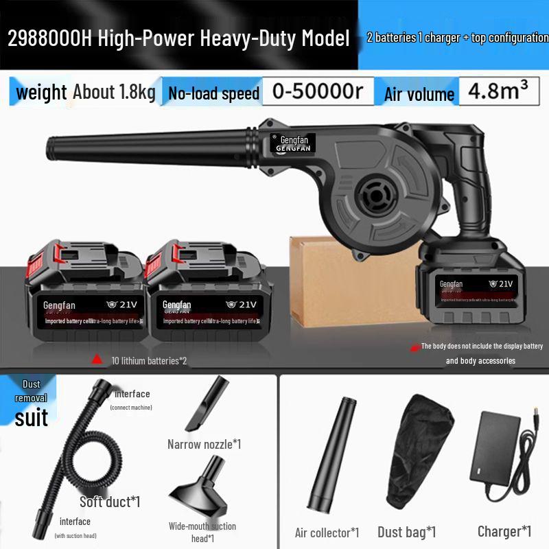 Rechargeable German-style High-Power Blower: Hair Dryer, Dust Cleaner & Fire Starter