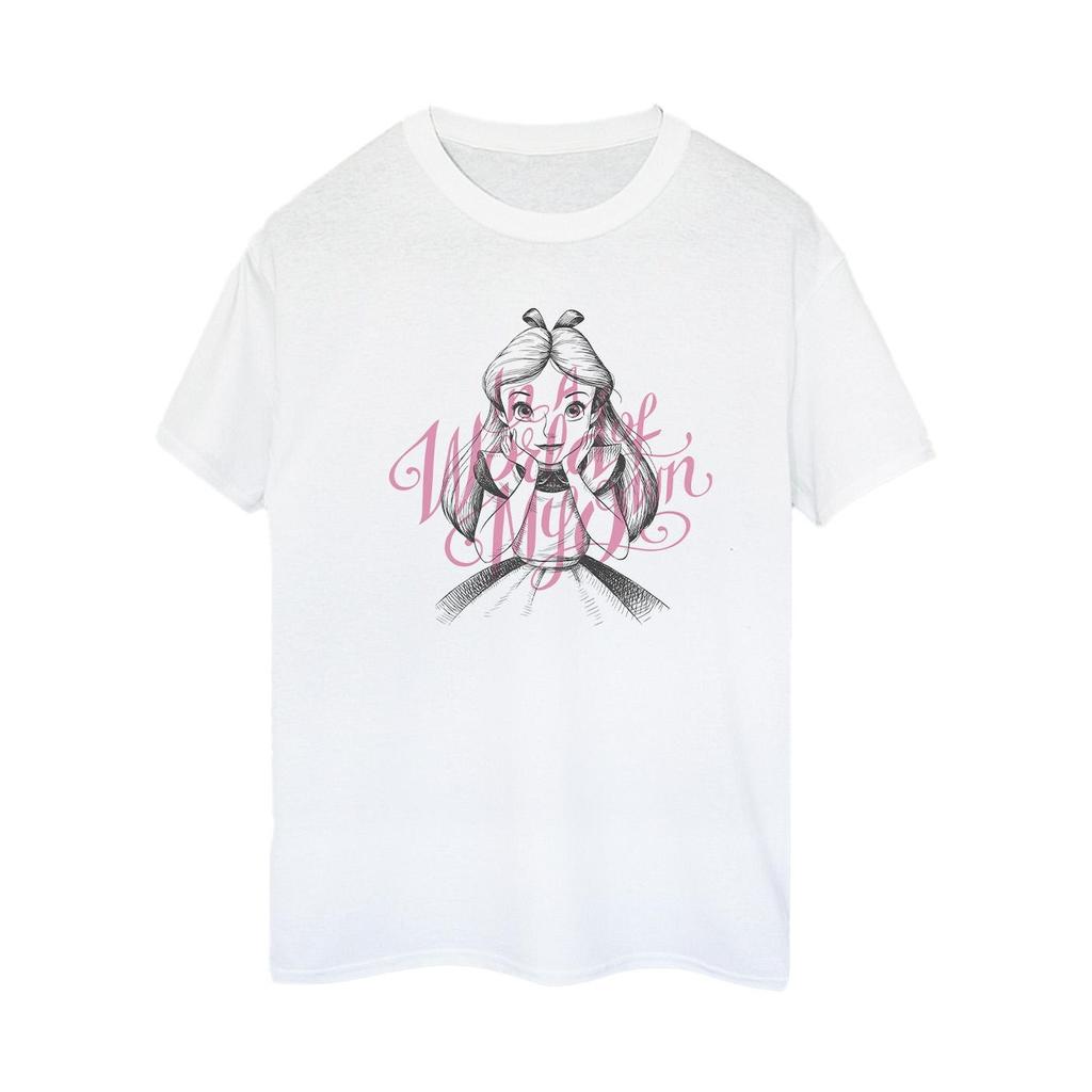 Disney Womens/Ladies Alice In Wonderland In A World Of My Own Cotton Boyfriend T-Shirt
