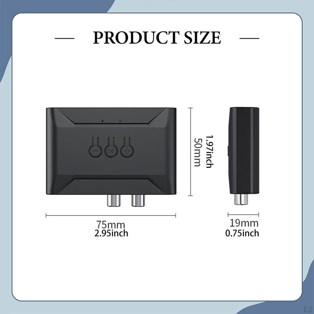 5.4 Audio Receiver Cordless Adapter Plug and Play Rechargeable RCA Adapters USB Stereo Music