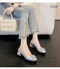 2026 Spring New Arrival: Women's French Patent Leather Chunky Mid-Heel Square Toe Shoes