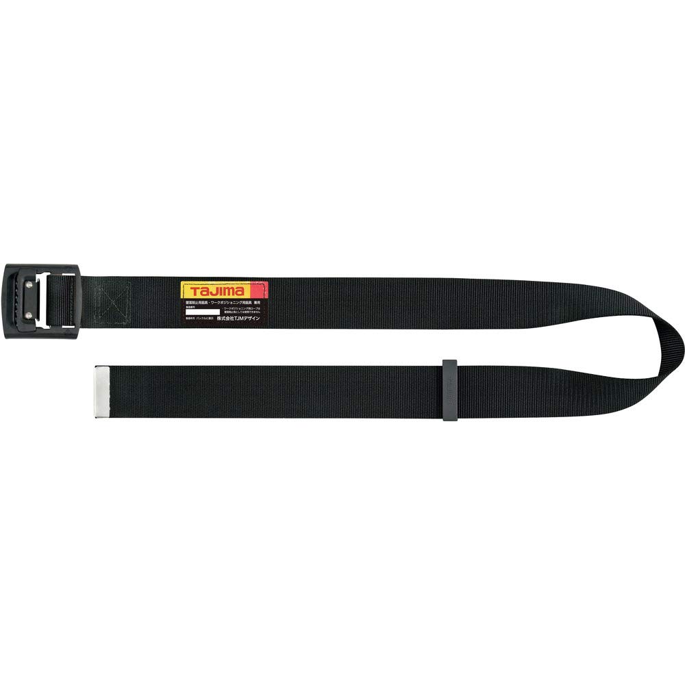 TAJIMA New Standard Safety Body Size 125cm Lightweight Aluminum Finger Black Buckle To Operate Even with Leather Nylon Belt Belt, Belt, M, Black,