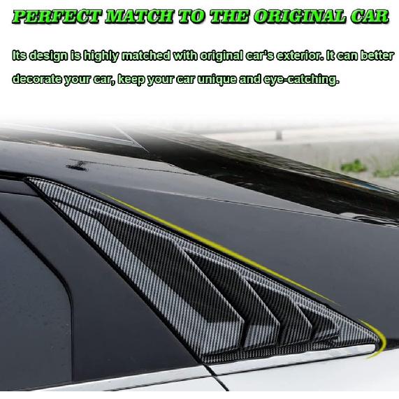 BOYOUS 2pcs ABS Racing Style Rear Side Window Louvers Air Vent Scoop Shades Cover Blinds Exterior Decoration Accessories Compatible with Hyundai