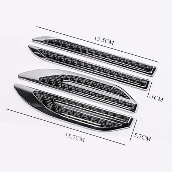 Car Door Side Wing Fender Trim Cover Carbon Fiber Color Dagger Emblem Decals
