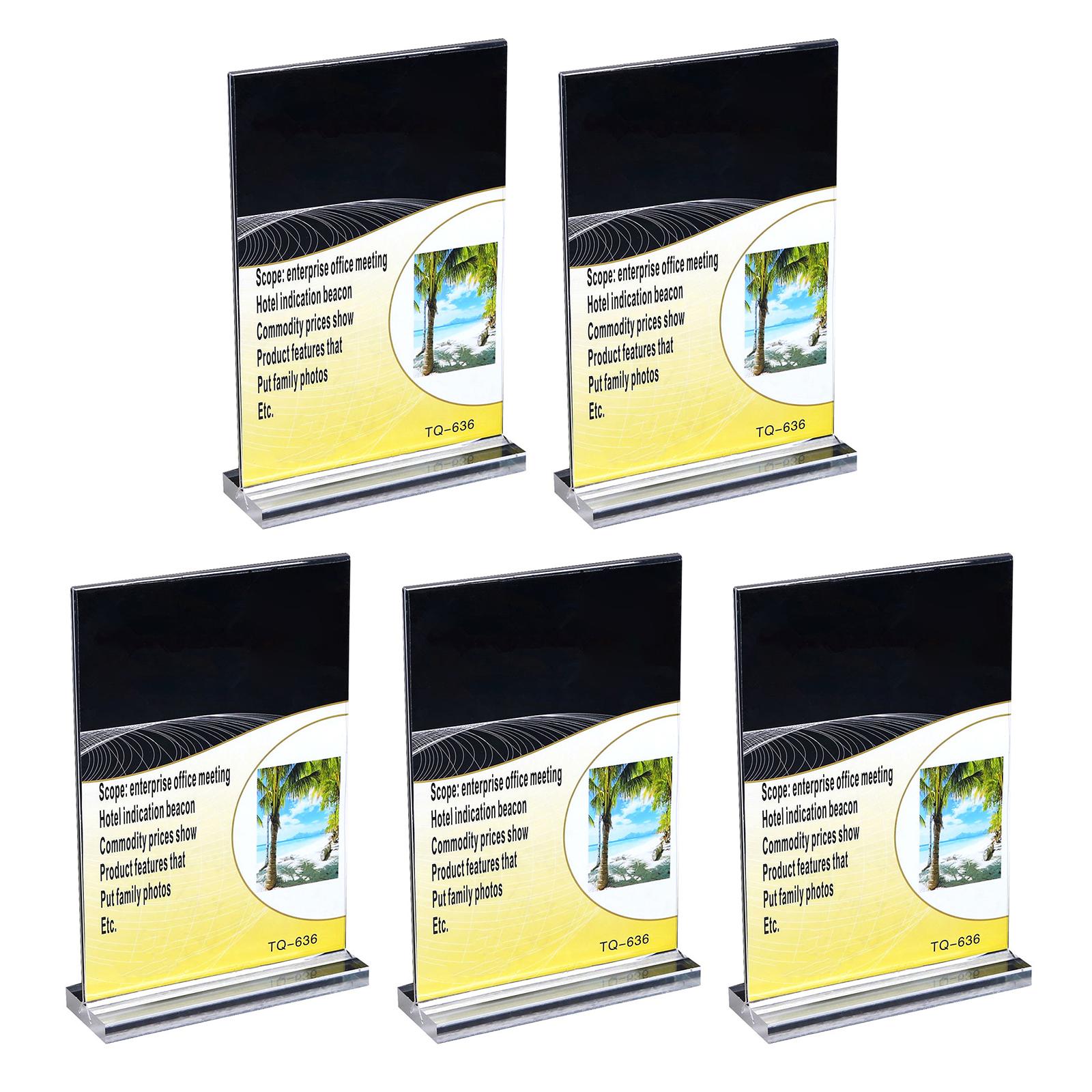 5 шт акриловый держатель знака прозрачный настольный держатель знака настольная подставка Т-образный настольный дисплей меню подставка для офиса A 1249₽