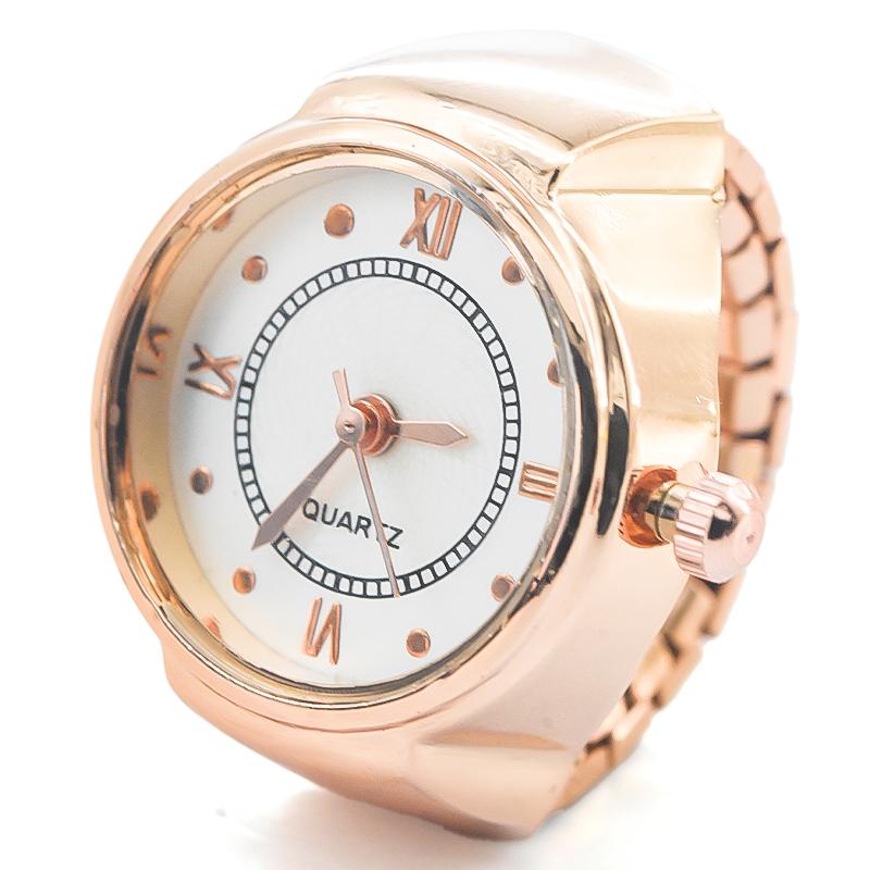 

New s Creative Roman Literal Ring Watches With Alloy Cases, Finger Round Dials For Couples And Men ярко-розовый