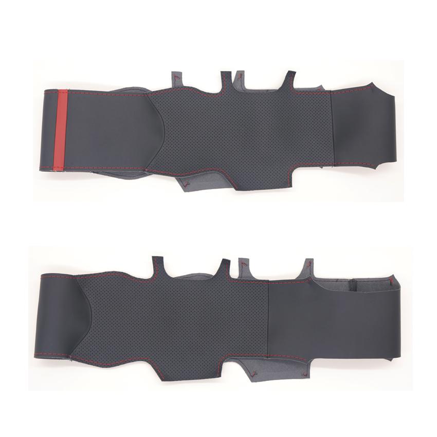 Черный искусственный кожаный мягкий удобный чехол на руль автомобиля — фото 5