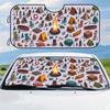 1pc, Vintage Camping Nature Scene Pattern Car Sun Visor For Front Window, Foldable And Practical, Perfect For Suburban Streets A