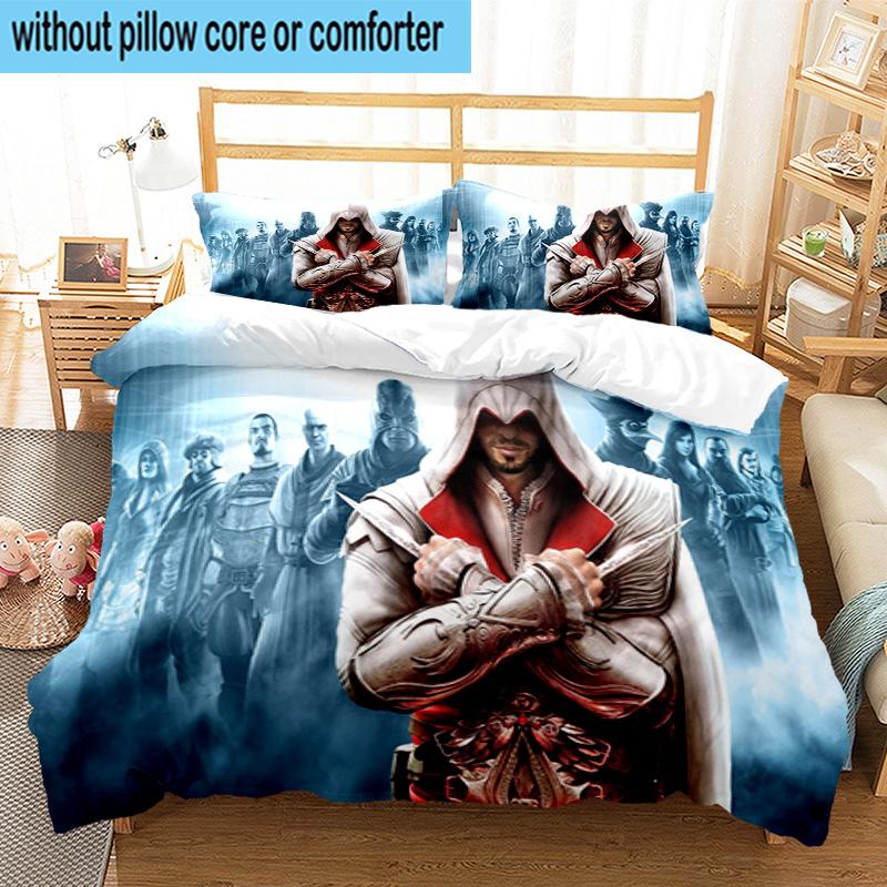 1PC Assass Warrior 3pcs Bedding,Including 1pc Duvet Cover And 2pcs Pillowcases Perfect for Christmas,Ideal for Bedroom, Dormitory