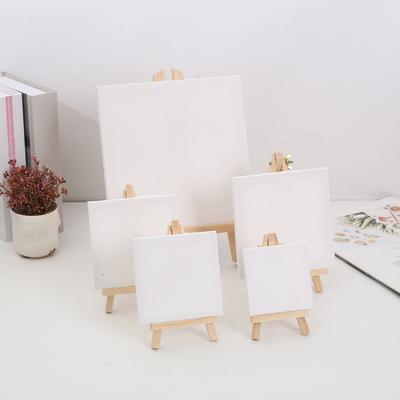 Mini Chevalet de Bureau avec Toile Support d'Exposition en Bois Chevalet de Peinture Portable Kit Petit Porte-Toile pour Enfants Adultes