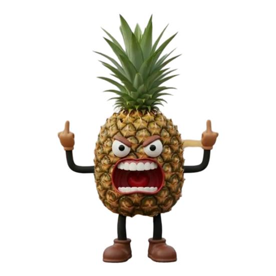 Angry Fruit Figurine Flipping The Bird Fruit Series Resin Ornament Stress Relief Middle Finger Fruit Statue for Office Desk Decoration