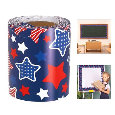4th of July Bulletin Board Border Independence Day Bulletin Border Trim Bulletin Board Sticker for Classroom Decoration