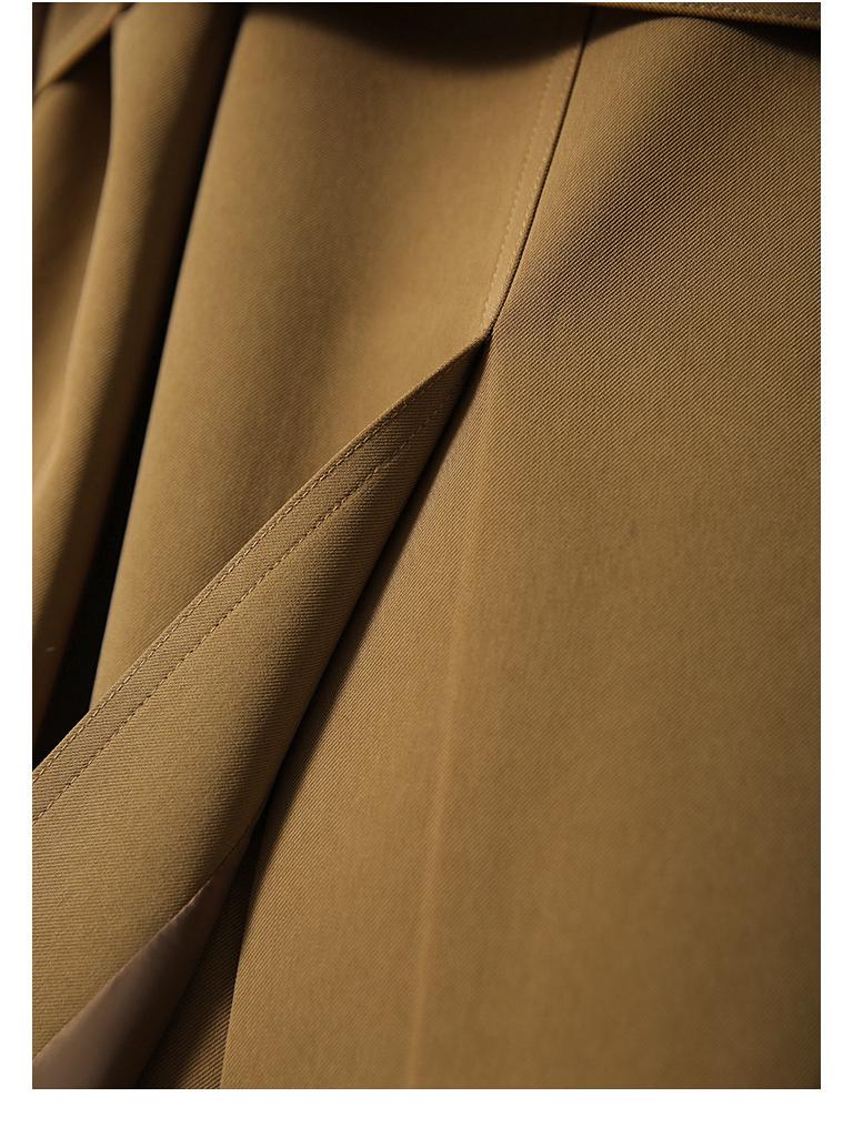 Women's Mid-Length British Style Khaki Trench Coat - Double-Breasted Spring/Autumn 2025 Trend