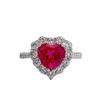 SpringLady 925 Sterlingsilber 8*8mm Rubin Herz Hochkarbon Diamantringe für Damen Hochzeit Echtschmuck Geschenke