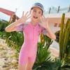 Short Sleeve Training Wear Medium and Large Children's Swimsuit Printed Dress-Style Suit Girls