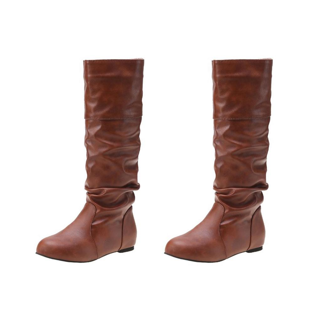 flat ruched boots