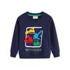 European & American Children's Autumn Loose Hoodie with Construction Vehicle Embroidery