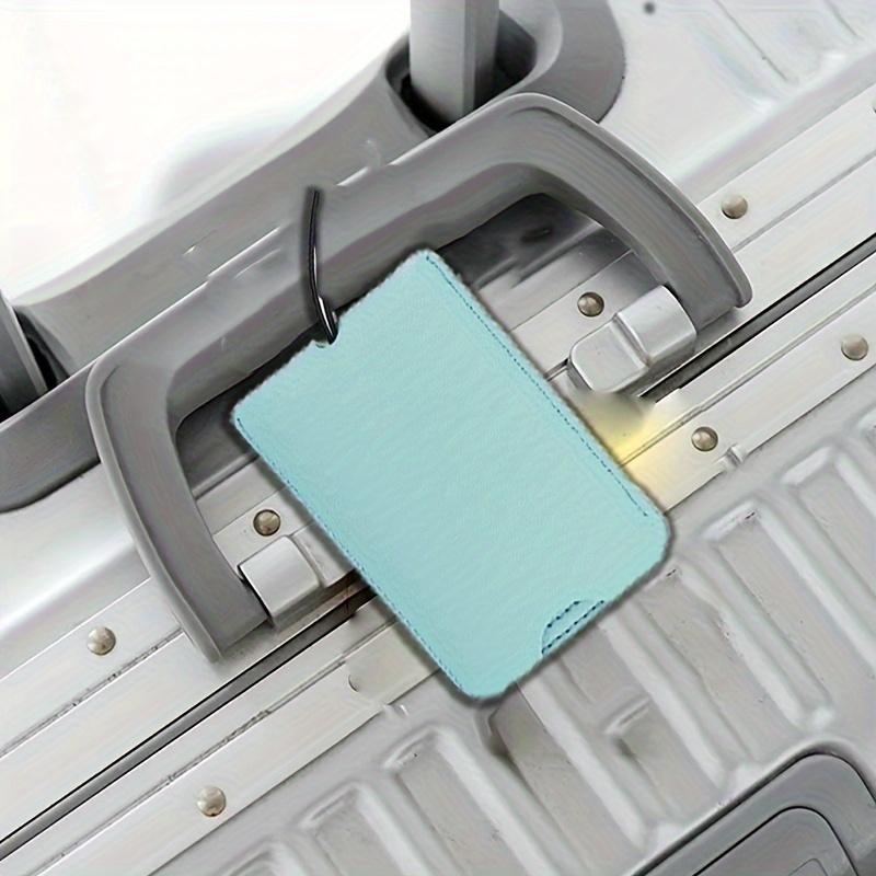 4 Pcs Multi Color Hidden Pull-out Leather Luggage Tags with Paper Cards Portable ID Tags for Travel