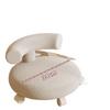 Cream Low Stool with Backrest and Universal Wheels - Ideal for Home, Grout, and Children's Use, Silent Sliding Design
