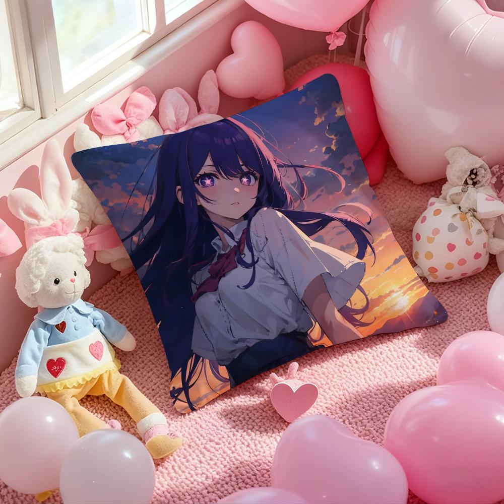 Hot Anime HHoshino Ai Pillow Case Soft Plush Fabric DoubleSided Printed Cushion Cover Warm Winter Sofa Pillow Case