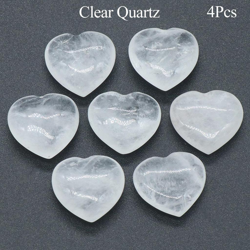 Herz-Kristall-Ornament-Dekoration, Energie-Naturstein, Reiki-Heil-Edelstein für Topfpflanzen, Fischtanks, Aquarien, Heimdekoration, Schmuckzubehör, 2 × 2 cm