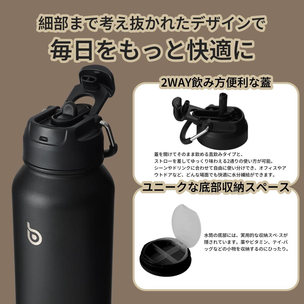 BOTTLE BOTTLE 1 Liter Water Large Stainless with Direct Bottom Perfect for Sports and Outdoors Bottle, Double-Walled, Insulated, Capacity, 1000ml,