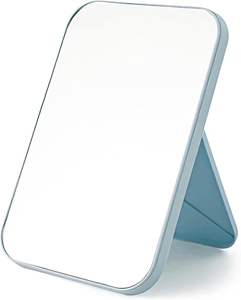 Potency Desktop Makeup Mirror, Single Sided Makeup Mirror Rectangular Vanity Mirror with Folding Bracket Table Desk Mirror with Stand for Girl Wo