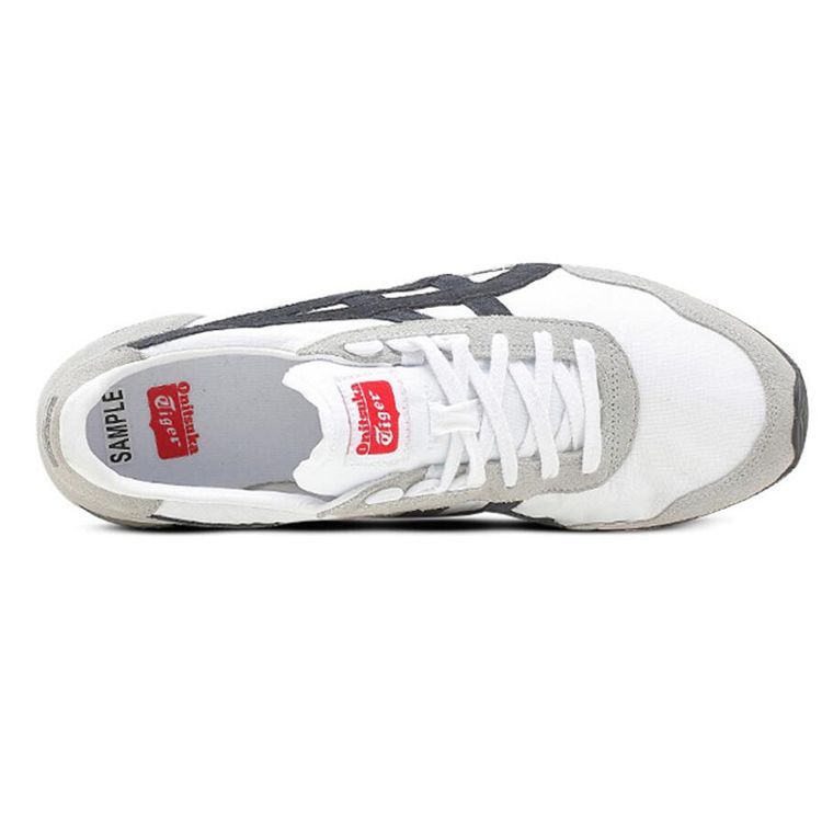 Onitsuka Tiger Dualio Fabric Cow Split Leather Sports Casual Comfortable Non-Slip Low-Top Lifestyle Shoes Unisex sneakers Black White D600N-0190