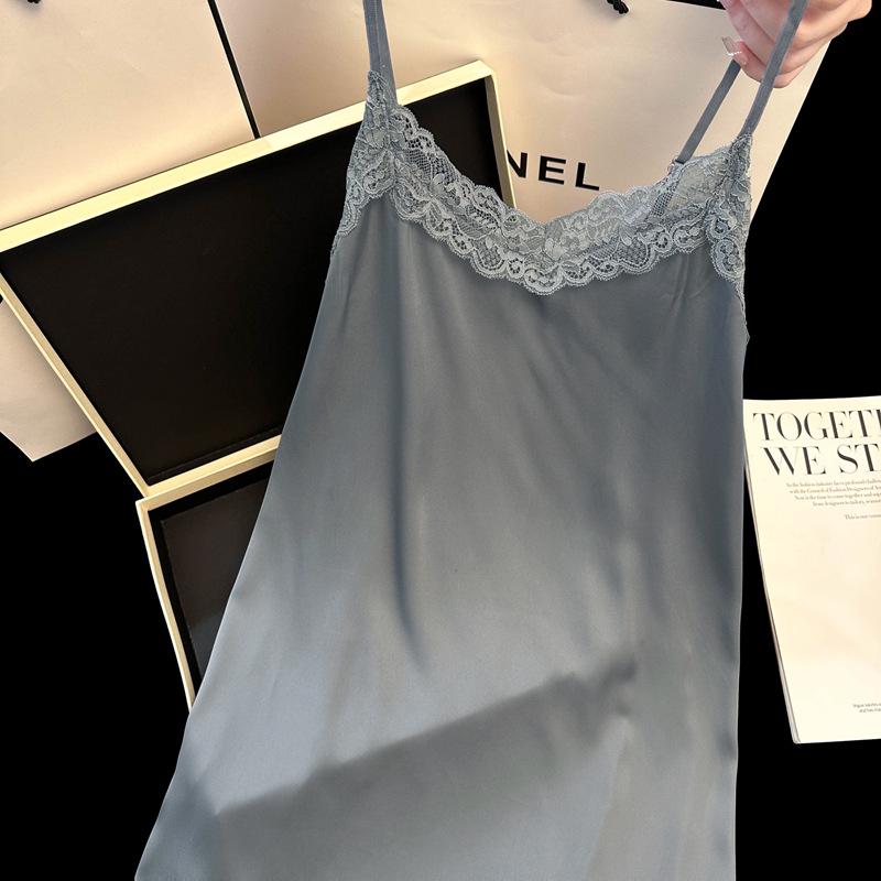 Damen Sommer Eis Seide Spitze Nachthemd - Sexy Reiner Wunsch Stil