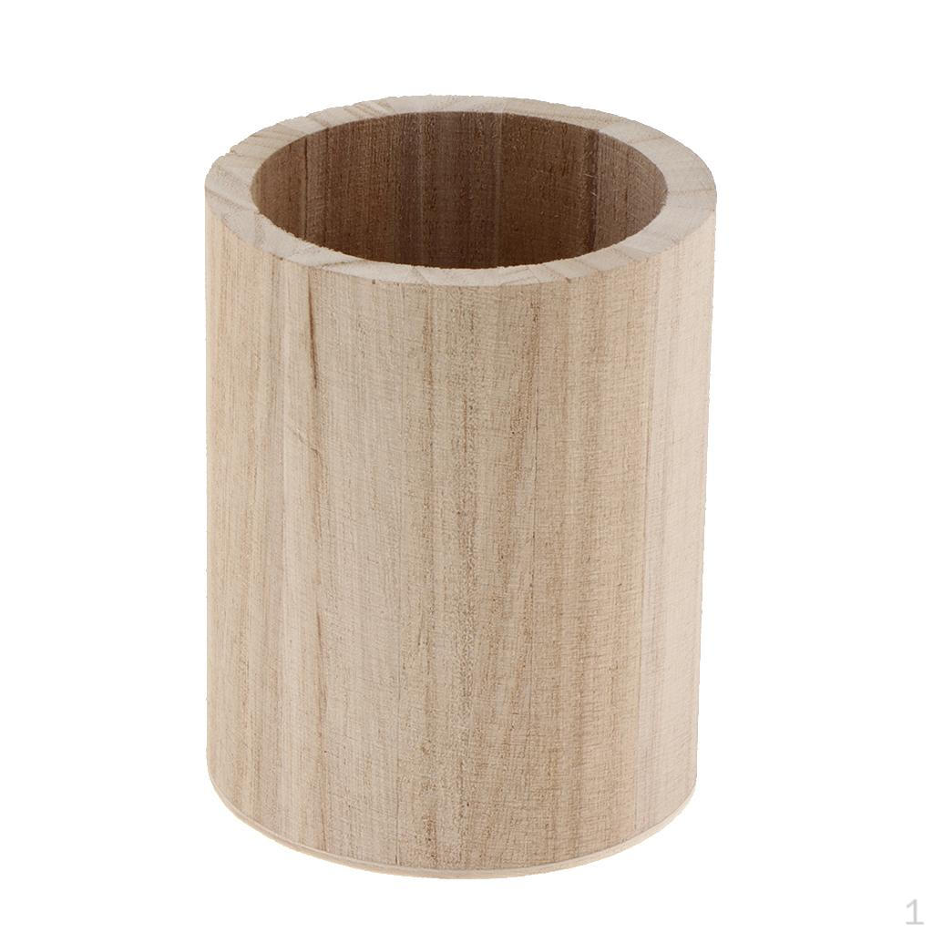 1 Pieces Wooden Desktop Pen Container Pencil Holder For Kids Painting DIY Crafts