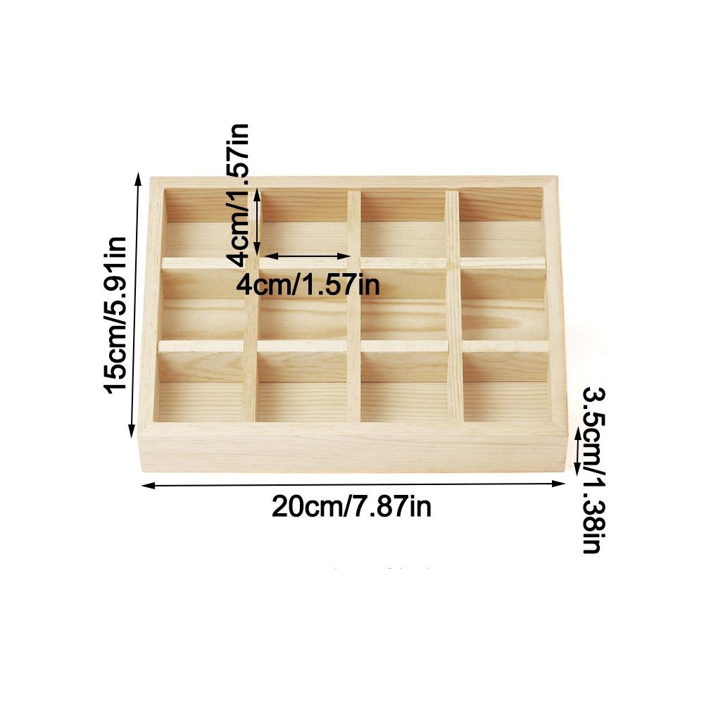 Wooden Jewelry Display Tray Multi-grid Stackable Card Box Jewelry Storage Box