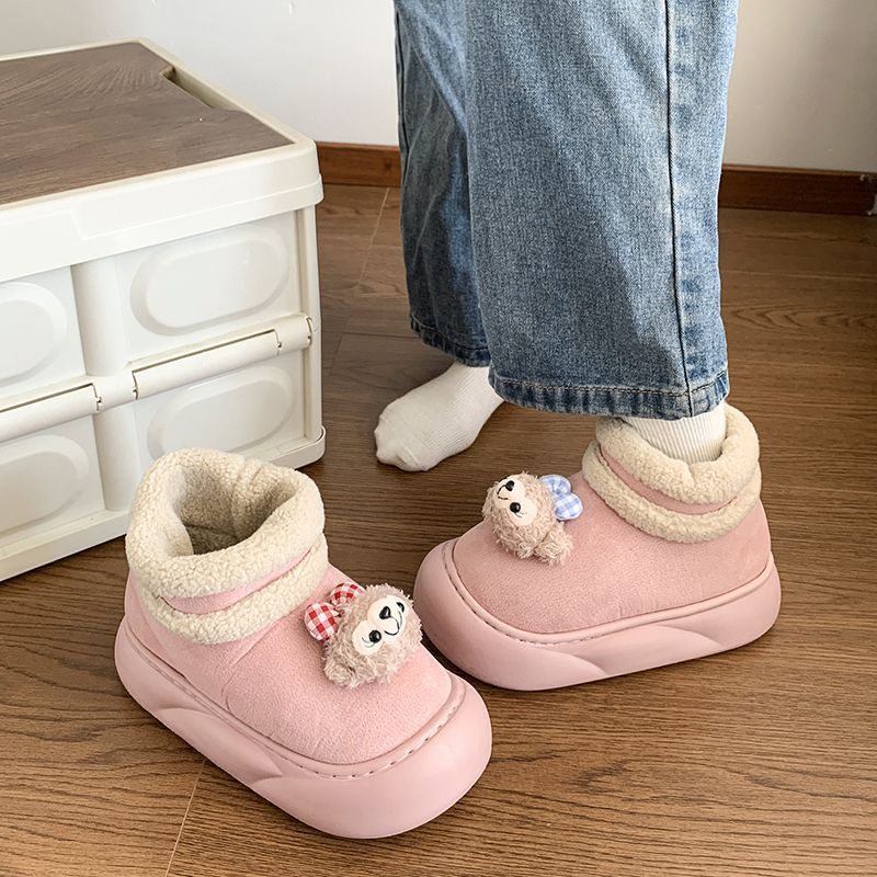 Cute warm thick-soled snow boots women's autumn and winter new fashionable and comfortable versatile velvet short boots