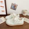 Women S Pink Floral Breathable Casual Sneakers Korean Style Cute Flat Shoes
