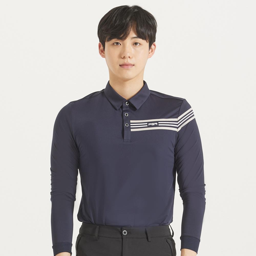 PGR Long Sleeve Collared T-Shirt Navy Gt-3310