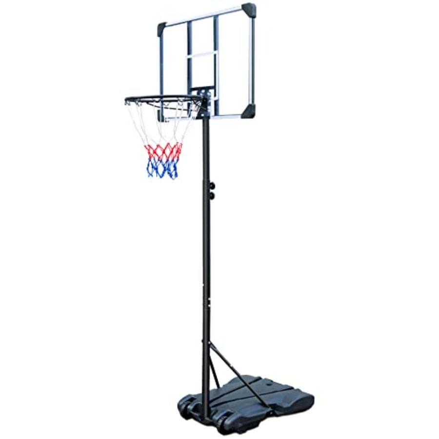 Portable Adjustable Basketball Hoop System with 32Inch Shatterproof Backboard and Wheels for Indoor Outdoor Use Suitable for Yo